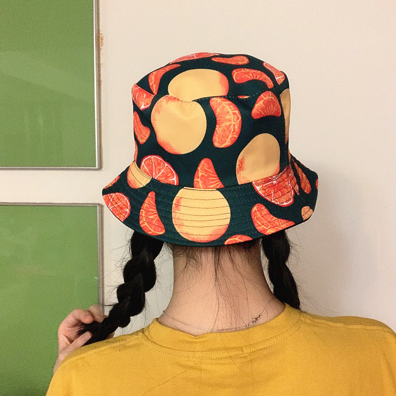 Bucket Hat Fishing Cap Cotton Print Fisherman Hat Summer Sun Protection Sun Hat