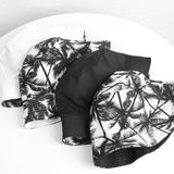Bucket Hat Fishing Cap Cotton Print Fisherman Hat Black and White Simple Coconut Tree Casual Sun-Proof Sunshade