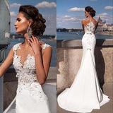Women Lace Wedding Dress Women's Sexy Lace See-through Fashion Wedding Dress Formal Dress