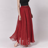 MIDI Mauve Skirt Solid Color Large Swing Dress