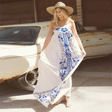 Beth Dutton Bohemian Dress Summer Spring Maxi Dresses Embroidered Tube Top Dress