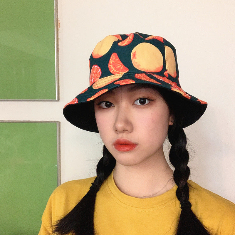 Bucket Hat Fishing Cap Cotton Print Fisherman Hat Summer Sun Protection Sun Hat
