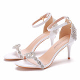 Nude Heels for Wedding Stiletto High Heel Sandals Wedding Shoes