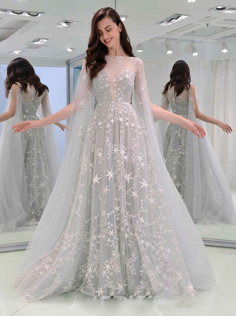 Women Lace Wedding Dress Women's Summer round Neck Long Sleeve Sexy Dress