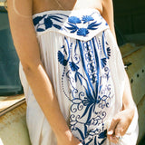 Beth Dutton Bohemian Dress Summer Spring Maxi Dresses Embroidered Tube Top Dress