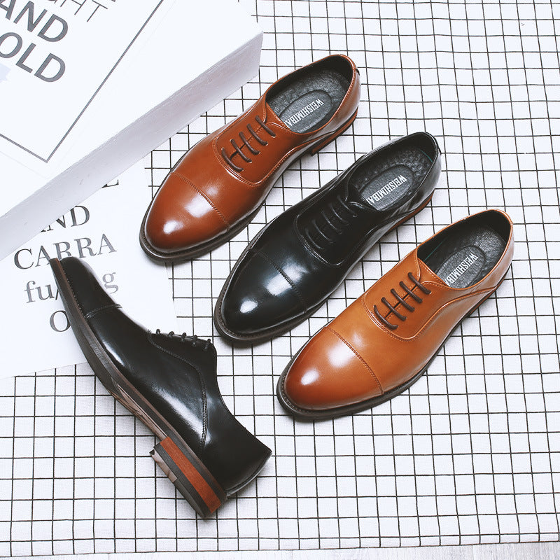 Men's Dress Shoes Classic Leather Oxfords Casual Cushioned Loafer Casual Leather Shoes Trendy Men's