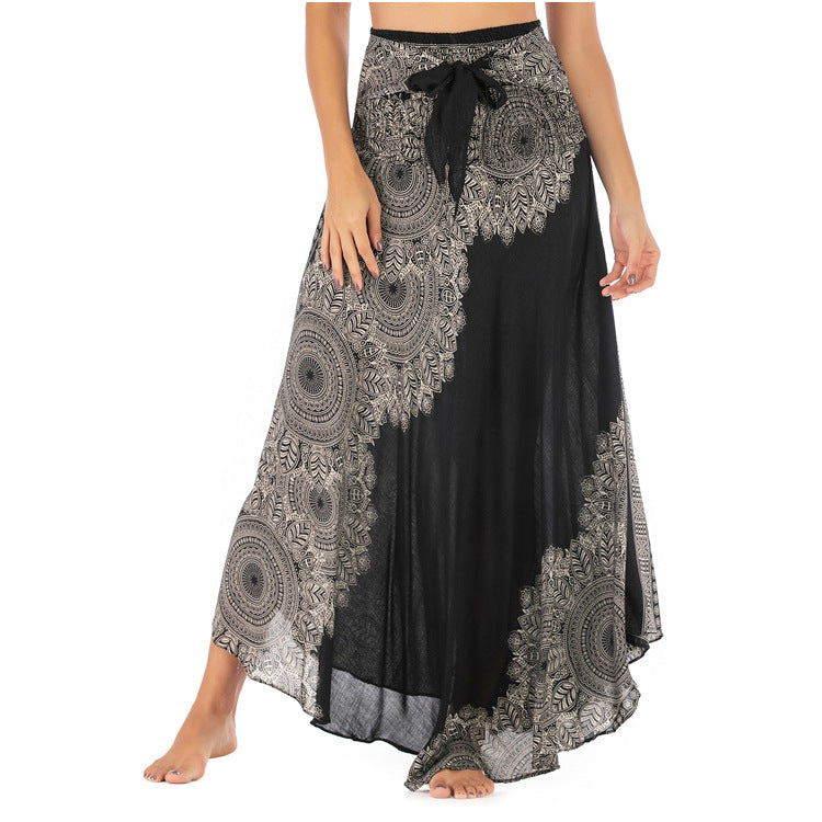 Gypsy Girl Outfits Skirt Beach Vacation Dress Two-Way Large Swing Skirt