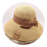 Straw Hat Spring/Summer Bowknot Beach Bucket Hat Women