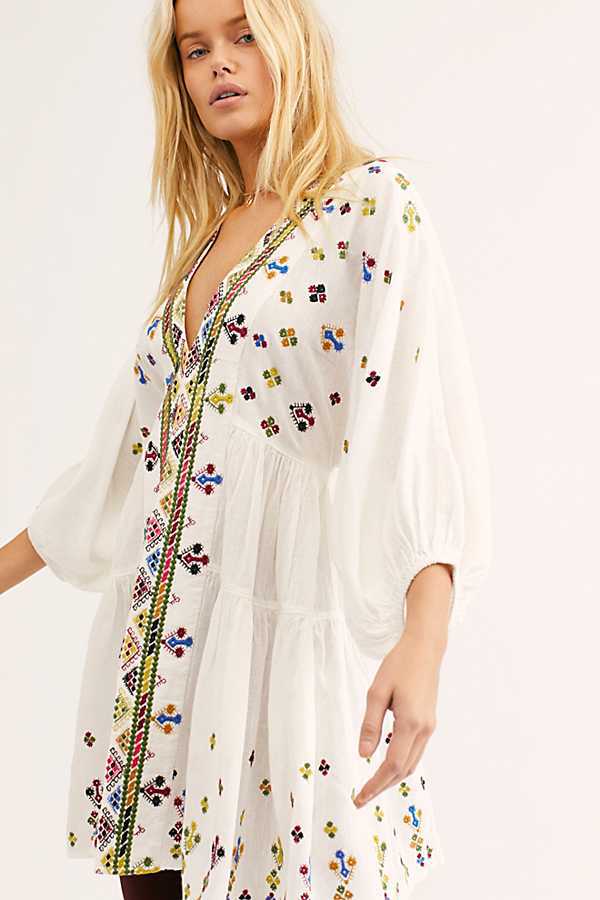 Beth Dutton Bohemian Dress Winter Autumn Midi Dresses V-neck Color Embroidered Dress