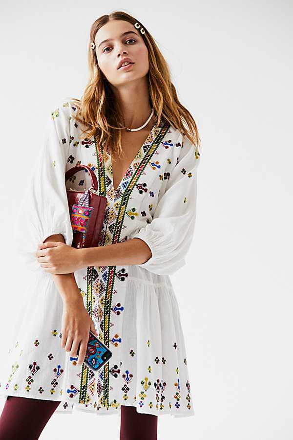 Beth Dutton Bohemian Dress Winter Autumn Midi Dresses V-neck Color Embroidered Dress