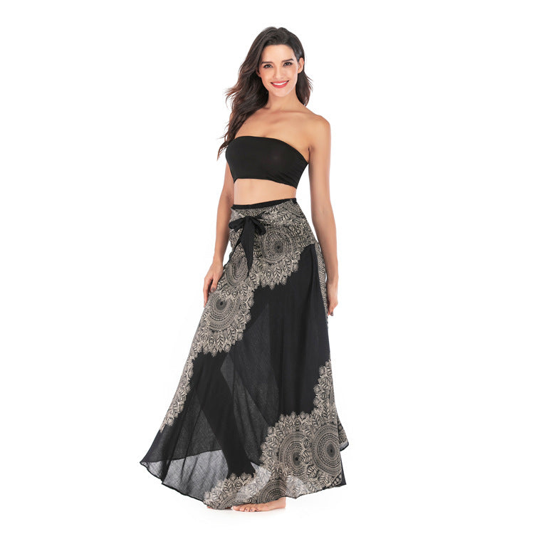 Gypsy Girl Outfits Skirt Beach Vacation Dress Two-Way Large Swing Skirt