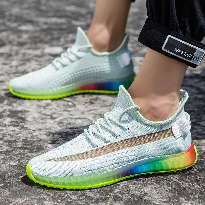 designer Sneaker Shoes Transparent Colorful Bottom Coconut Shoes Men's Sports Men's Shoes Breathable Running Shoes Summer