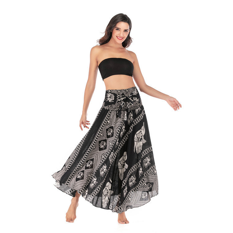 Gypsy Girl Outfits Skirt Beach Vacation Dress Two-Way Big Swing Skirt Belly Dance