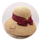 Straw Hat Spring/Summer Bowknot Beach Bucket Hat Women