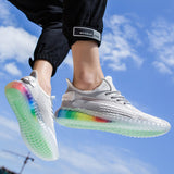 designer Sneaker Shoes Transparent Colorful Bottom Coconut Shoes Men's Sports Men's Shoes Breathable Running Shoes Summer
