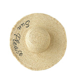 Straw Hat Sunscreen Embroidery Big Brim Beach Hat
