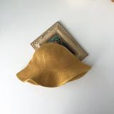 Straw Hat Spring and Summer Thin Solid Color Fisherman Hat for Women