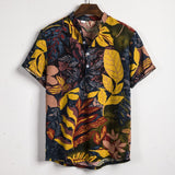 Camp Collar Shirt Short Sleeve Shirt Ethnic Style