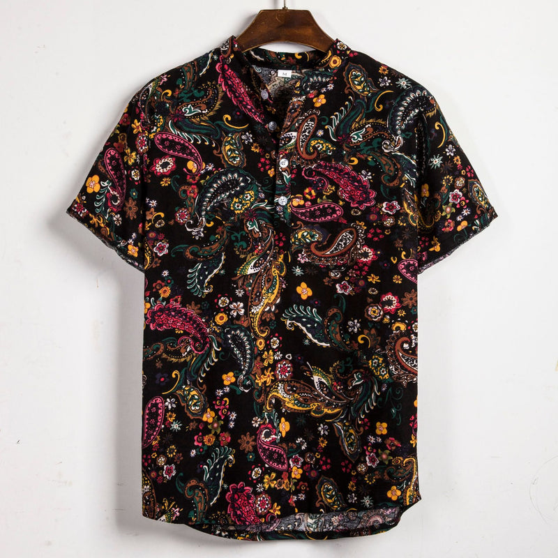 Camp Collar Shirt Printed Short Sleeve Shirt
