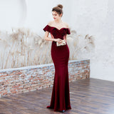 Burgundy Dress Formal Red Dress Wedding Evening Dress Women