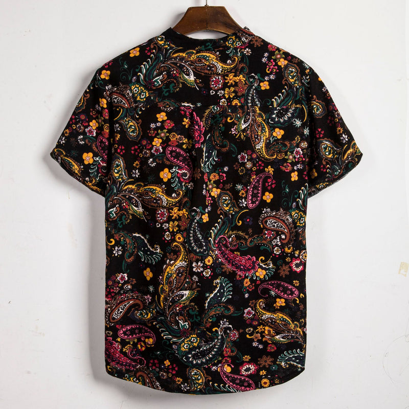 Camp Collar Shirt Printed Short Sleeve Shirt