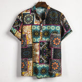 Camp Collar Shirt Short Sleeve Shirt Ethnic Style