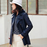 Gloria Vanderbilt Double Breasted Belt Slim Fit Trench Coat