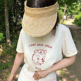 Straw Hat Topless Hat Sun-Proof Beach Straw Hat