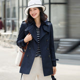 Gloria Vanderbilt Double Breasted Belt Slim Fit Trench Coat