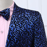 Black Tie Attire Leopard Sequined Suit Slim Fit Performance Dress
