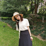 Straw Hat Summer Women's Outdoor Sunshade Hand Crocheting Lace Strap