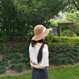 Straw Hat Summer Women's Outdoor Sunshade Hand Crocheting Lace Strap