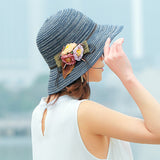 Big Hats Women's Striped Dome Sun-Proof Sun Hat