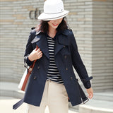 Gloria Vanderbilt Double Breasted Belt Slim Fit Trench Coat