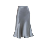 MIDI Mauve Skirt A- Line Ruffled Skirt