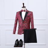 Black Tie Attire Sequined Performance Suit Men's Suit Set
