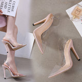 Clear Heels Transparent Comfortable Stiletto Heel Pointed Sandals