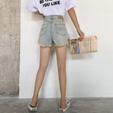 Women Jean Shorts Irregular High Waist Denim Summer Baggy Pants Wide Leg Pants for Women