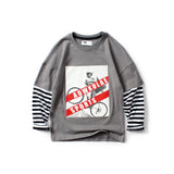 Children Long Sleeve Shirts Autumn Boy Striped Children's T-shirt