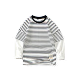 Children Long Sleeve Shirts Spring and Autumn Stripes T-shirt Long Sleeve