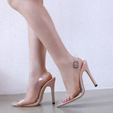 Clear Heels Transparent Comfortable Stiletto Heel Pointed Sandals