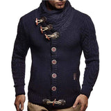 Baja Hoodie Knitted Coat Turtleneck Buttons