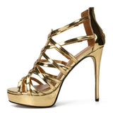 Gold Heels Nightclub Men's and Women's Ultra-High Heel Sandals