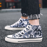 Canvas Shoes High-Top Canvas Shoes Men's Shoes Spring Versatile Graffiti Board Shoes