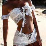 Coachella Music Festival Outfits Shorts Split Swimsuit Beach Bikini Set