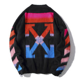 Off White Sweater Autumn And Winter Round Neck Pullover Base Sweater Men'S Sweater Owt