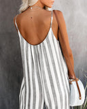 Coachella Music Festival Outfits Summer Women's Simple Style Suspender Stripes Jumpsuit Trousers