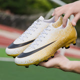 Football Shoes Low-Top Men and Teenagers Inkjet Design FG Firm Ground Soccer Shoes