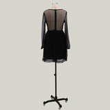 Women Lace Wedding Dress Mini Dress Women's Short Skirt V-neck Sexy Fashion Long Sleeve Dress