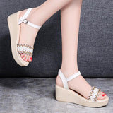 High Heels Slides Summer Open Toe Wedge with Platform High Heel Sandals